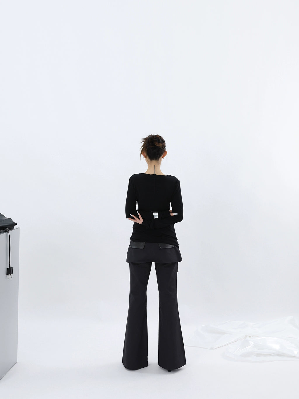 FUZZYKON Retro Three-dimensional Pocket Tooling Flared Pants