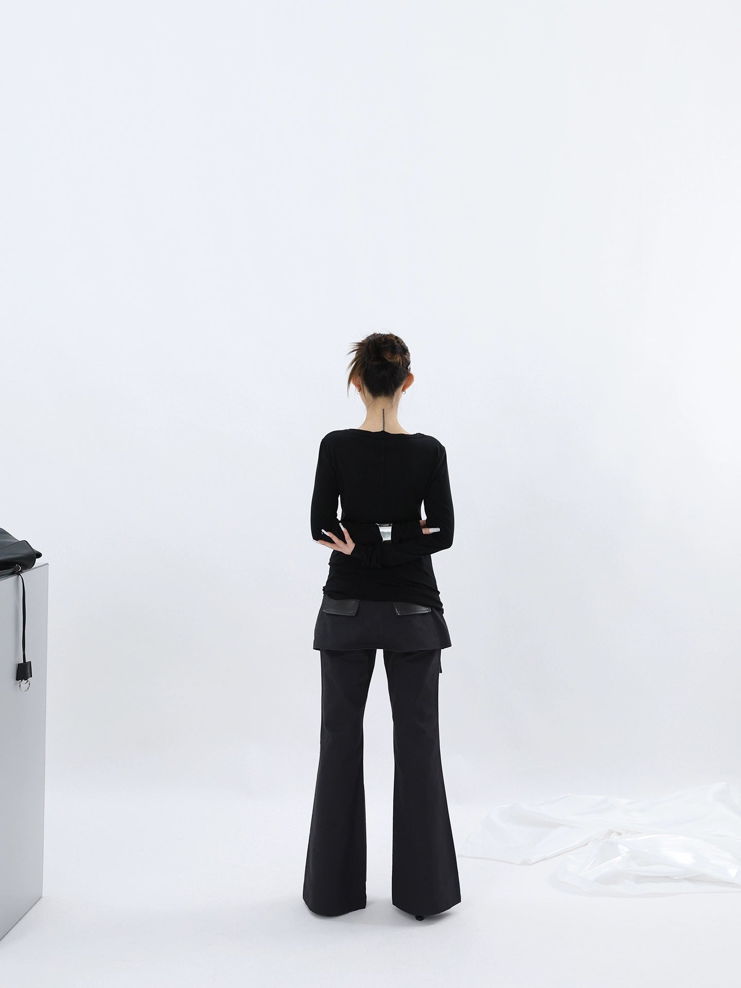 FUZZYKON Retro Three-dimensional Pocket Tooling Flared Pants