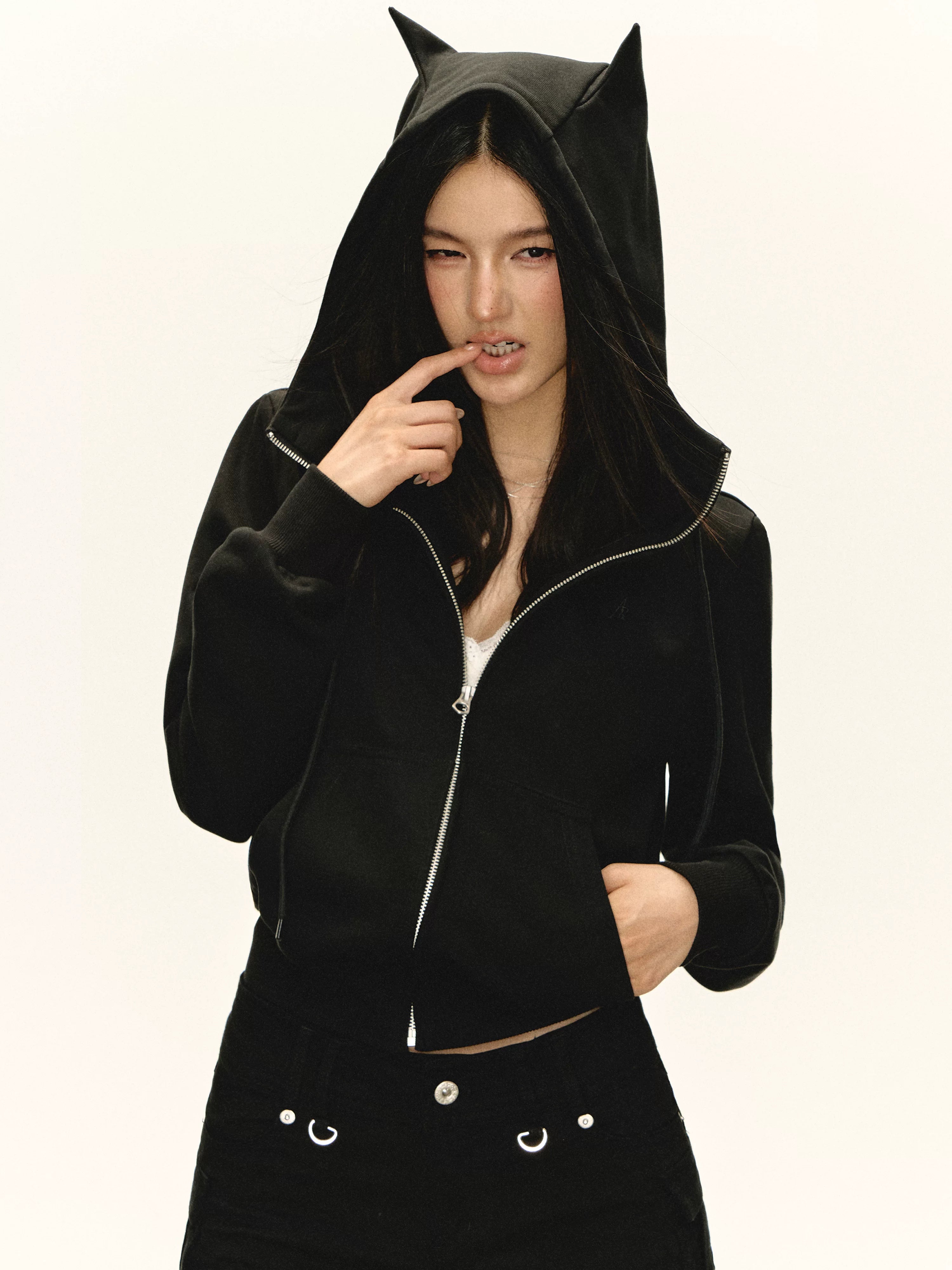 Ariseism Vintage Imp Hooded Short Zip Jacket