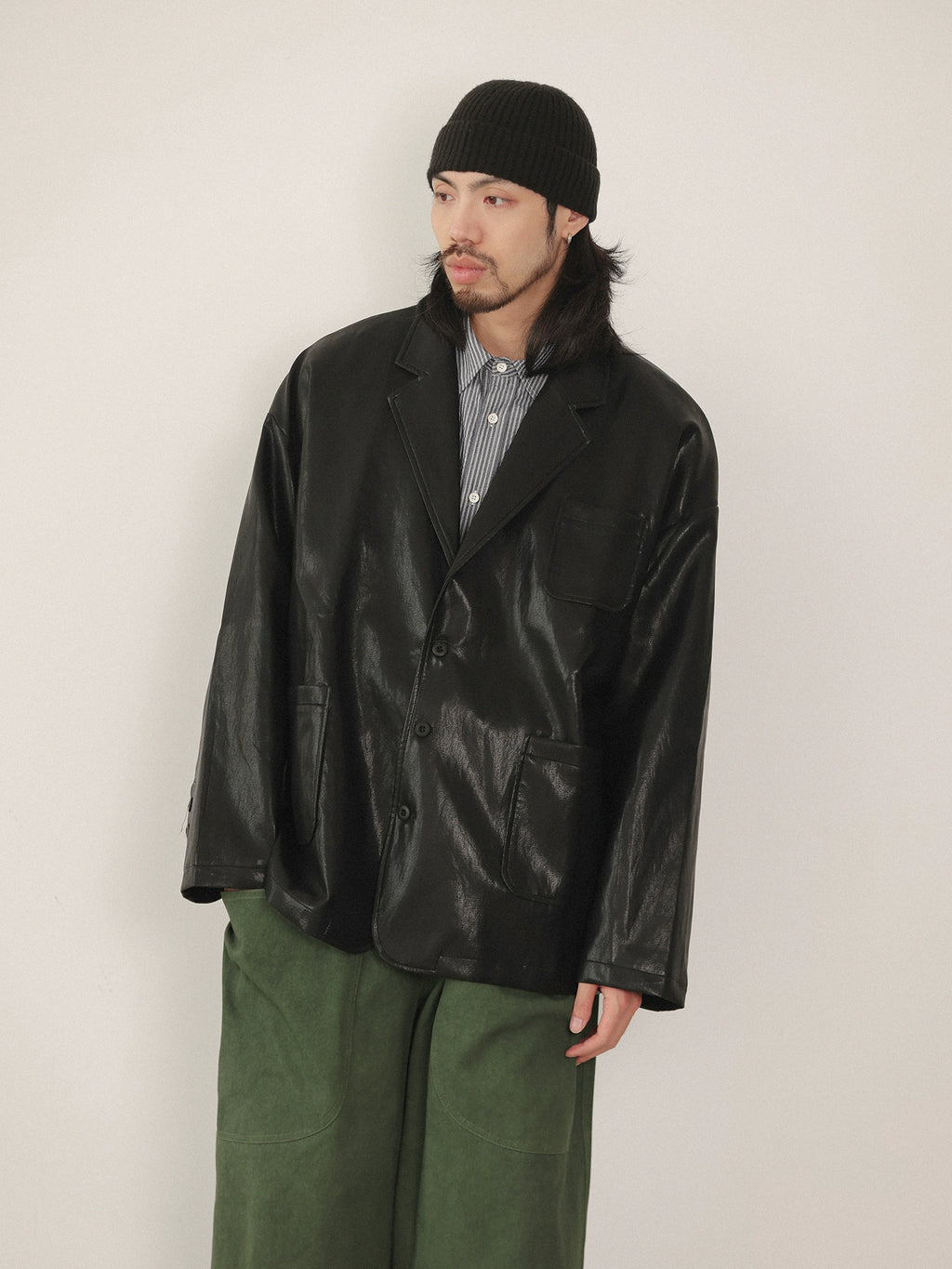 NOEARS Retro Ruffian Handsome Loose Leather Jacket