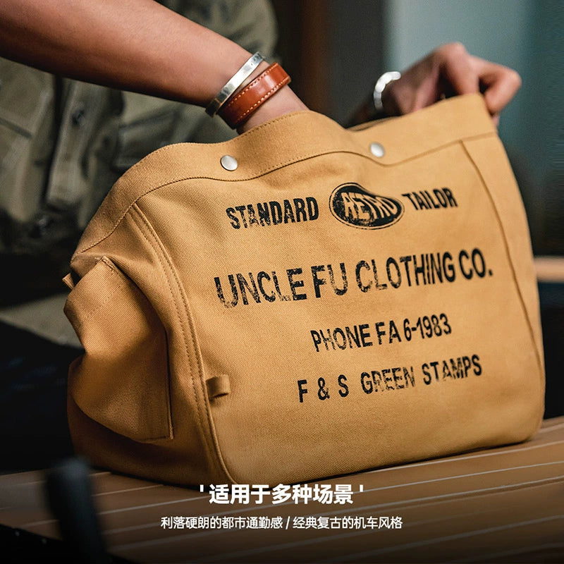 Madden Vintage Large Capacity Crossbody Letter Canvas Bag