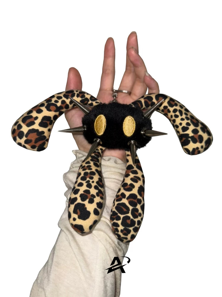 Antiphase Four-eared Rabbit Leopard Print Doll Keychain