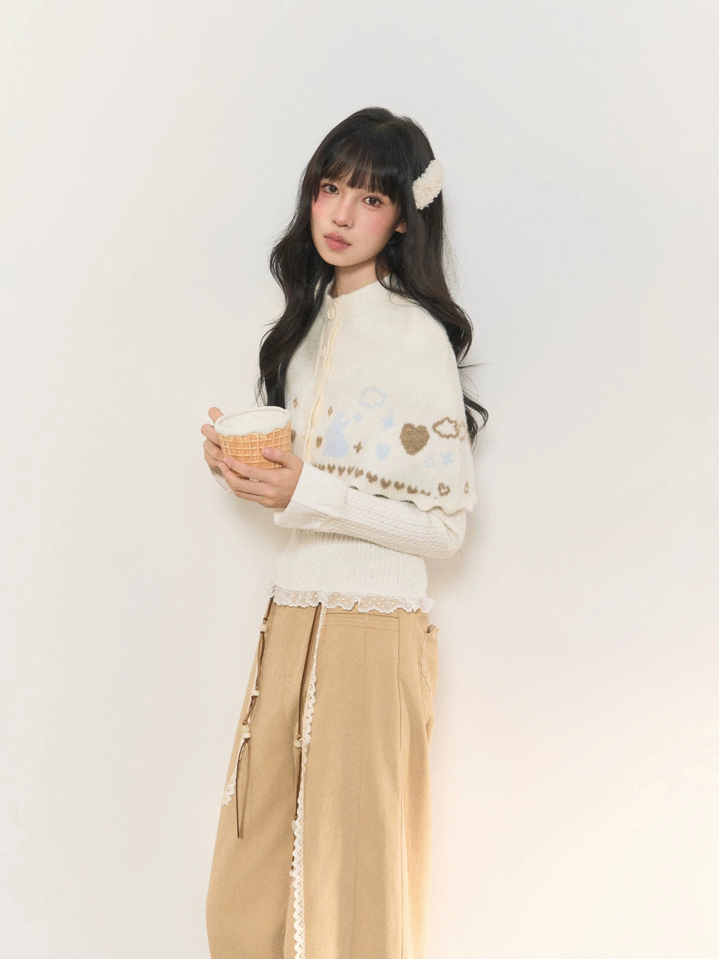 Umoumo Sweet and Gentle Knitted Cape Sweater