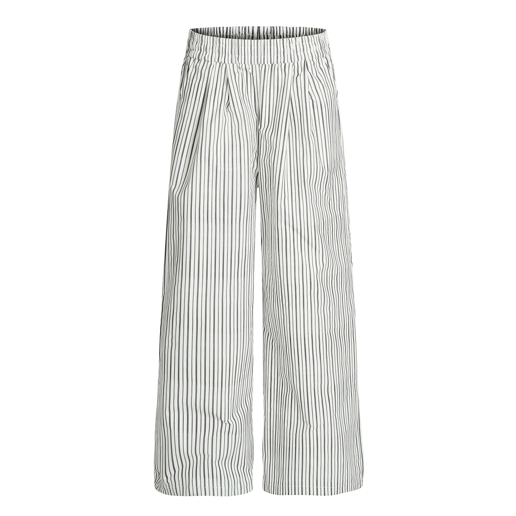 MADWITCH Vintage Lazy Striped Elastic Waist Casual Pants