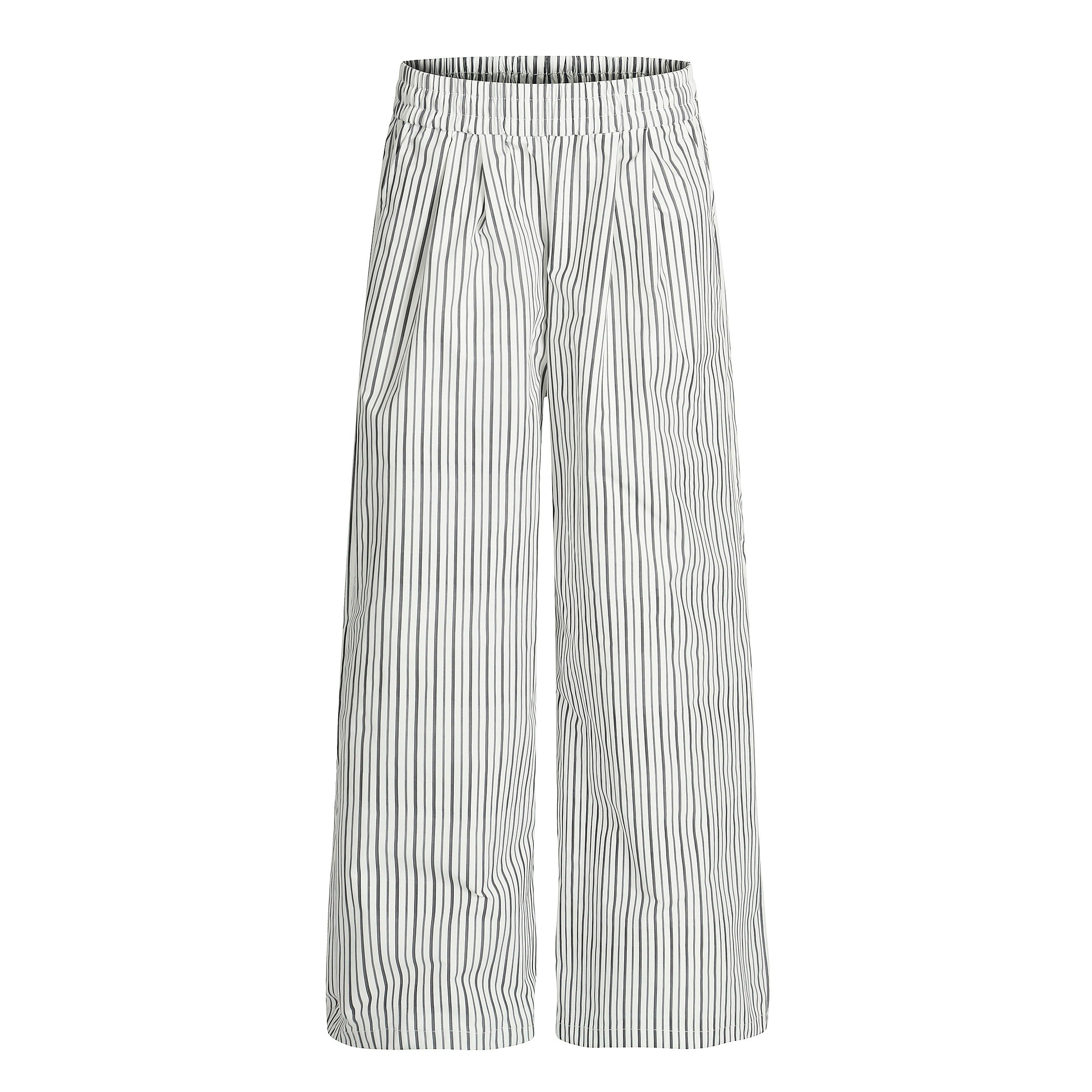 MADWITCH Vintage Lazy Striped Elastic Waist Casual Pants