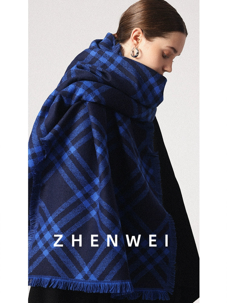 ZHENWEI Widened Large Shawl Plaid Scarf