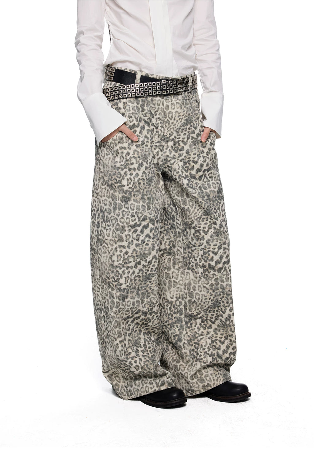 EZEK Retro Leopard Print Casual Loose Wide-leg Pants