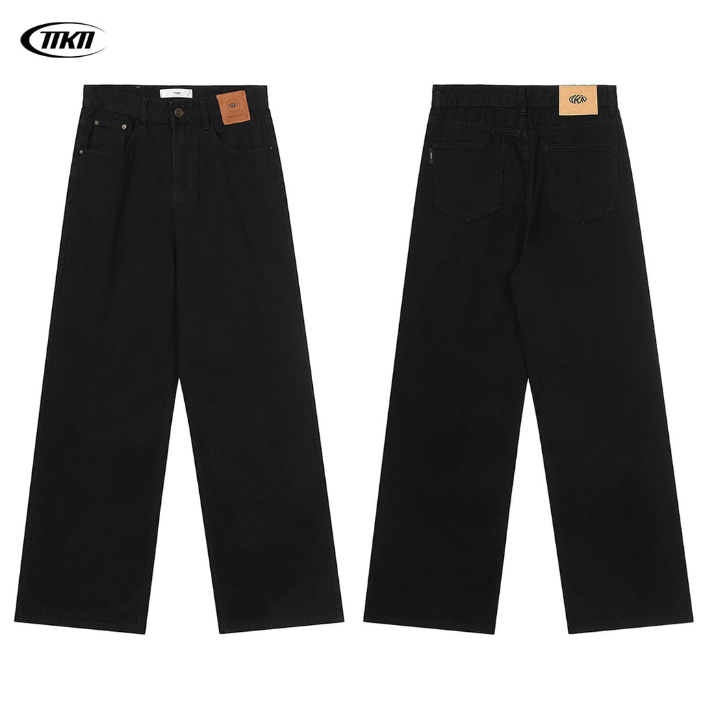 (Clearance) 11KN Thin Slim Straight Pants Oversize Drape Jeans