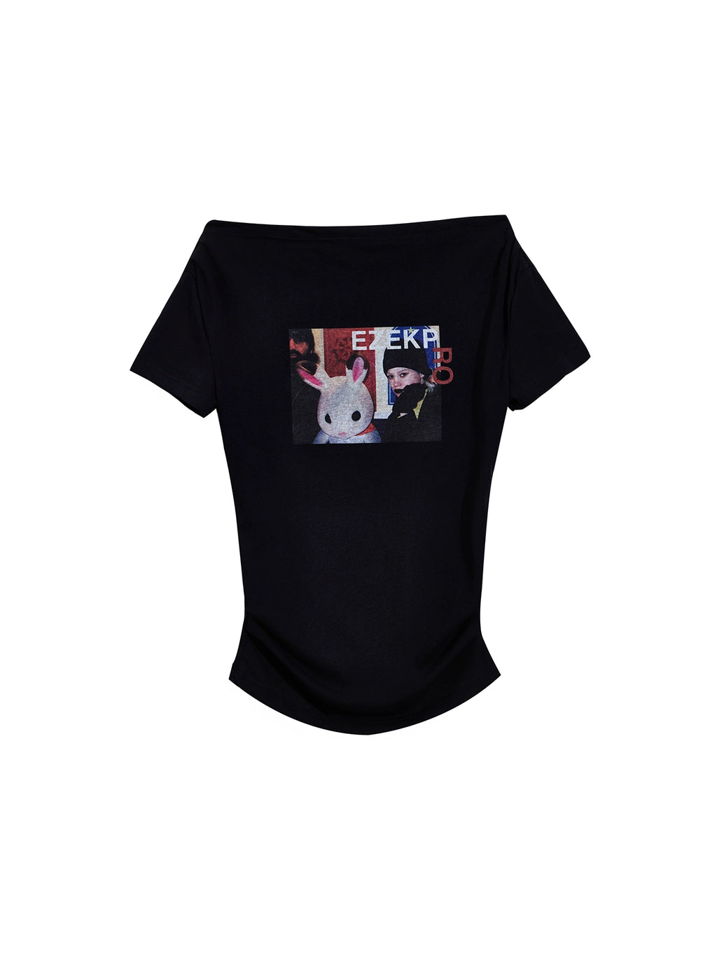 EZEK One-word Shoulder Half-sleeve Off-the-shoulder Tee