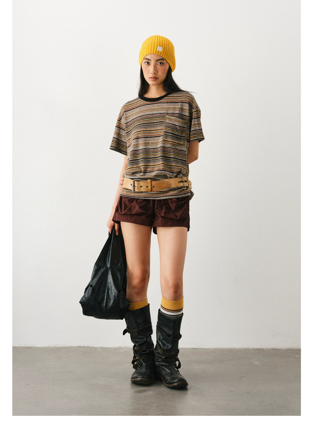 DIMC Pocket Rainbow Pinstripe Tee