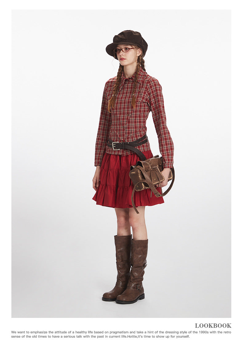 Nariele Vintage Plaid Long Sleeve Shirt