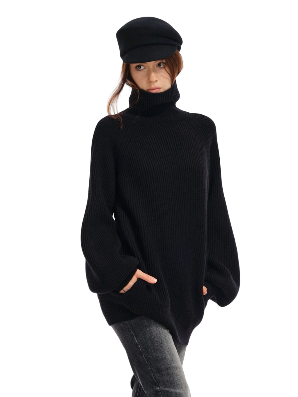 Two Little Guys Oversize Turtleneck Pocket Sweater