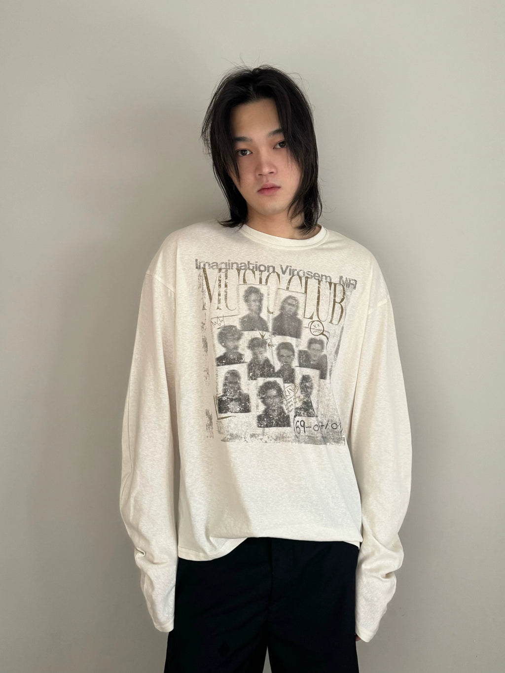URRRGE Vintage Niche Rock Portrait Print Long Sleeve