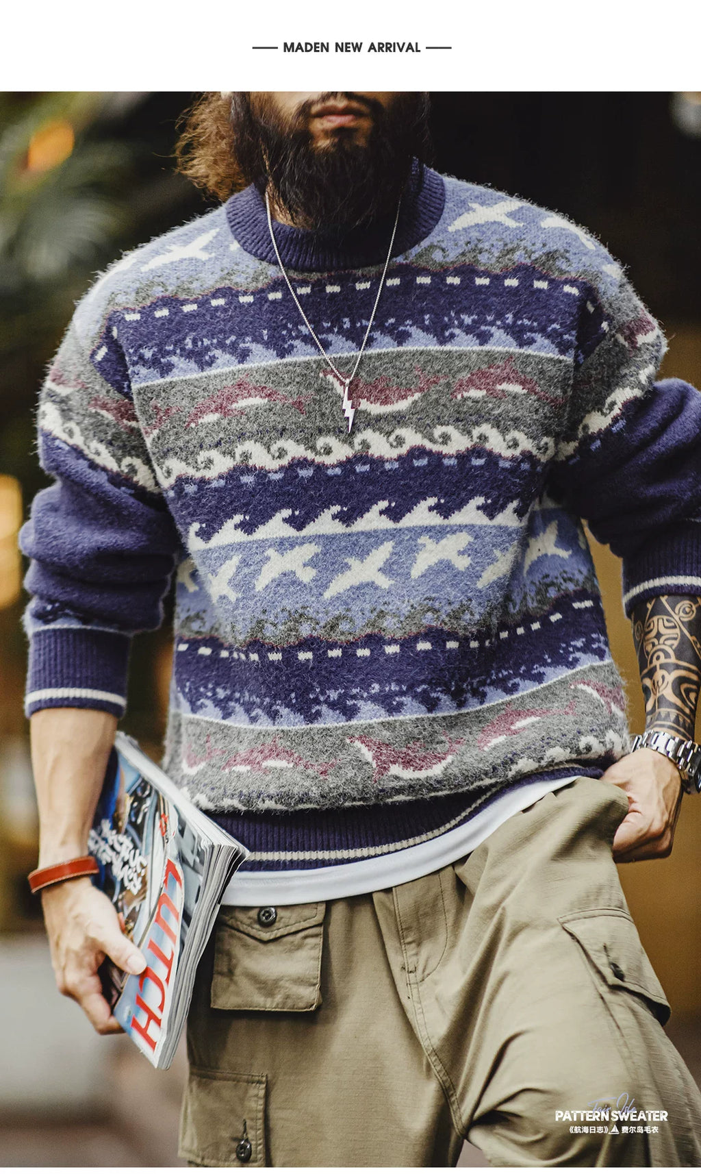Madden Vintage Fair Island Crew Neck Knitted Sweater
