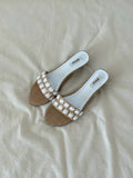 ENNUI Simple and Comfortable One-word Strap Low-heeled Small-heeled Slippers