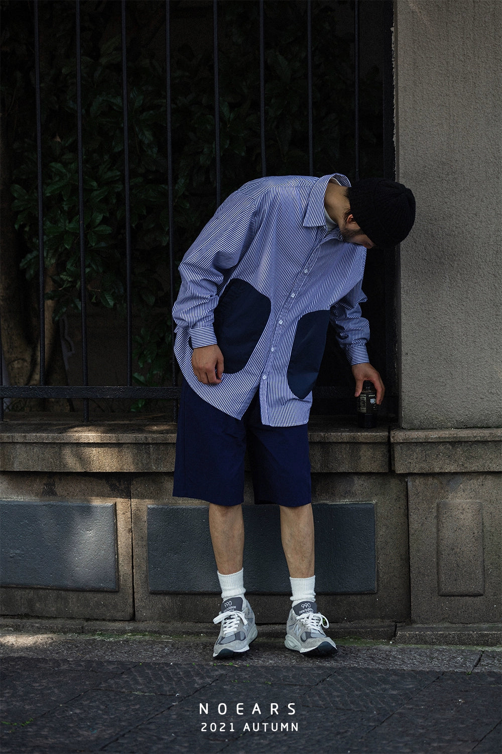 NOEARS Vintage Vertical Stripe Long Sleeve Shirt