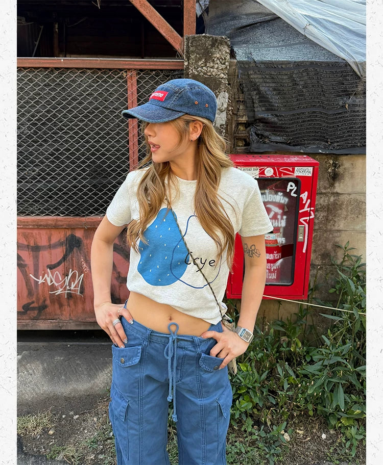 CCYE Pear Print Shoulder Versatile Tee