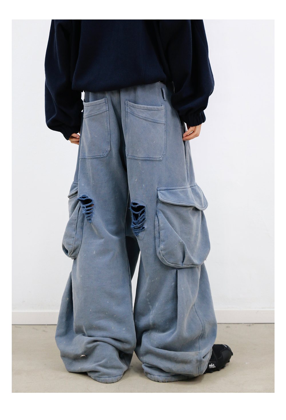 RELABEL Double-waist Ink-splashing Casual Sweatpants