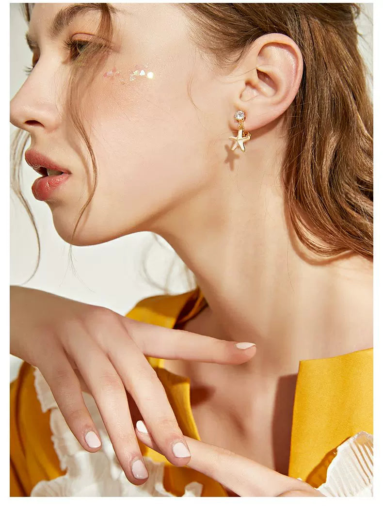DODOGOGO Shell Starfish Earclip Earrings