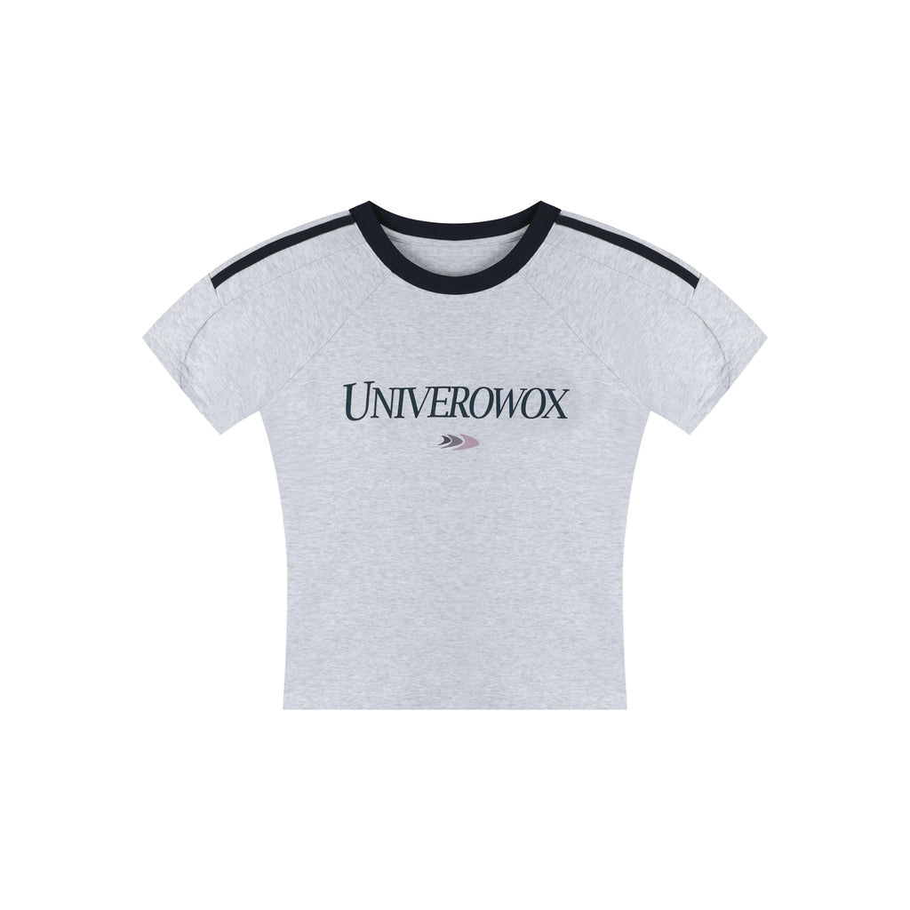 OWOX Slim and Skinny Striped Front Shoulder Short Tee