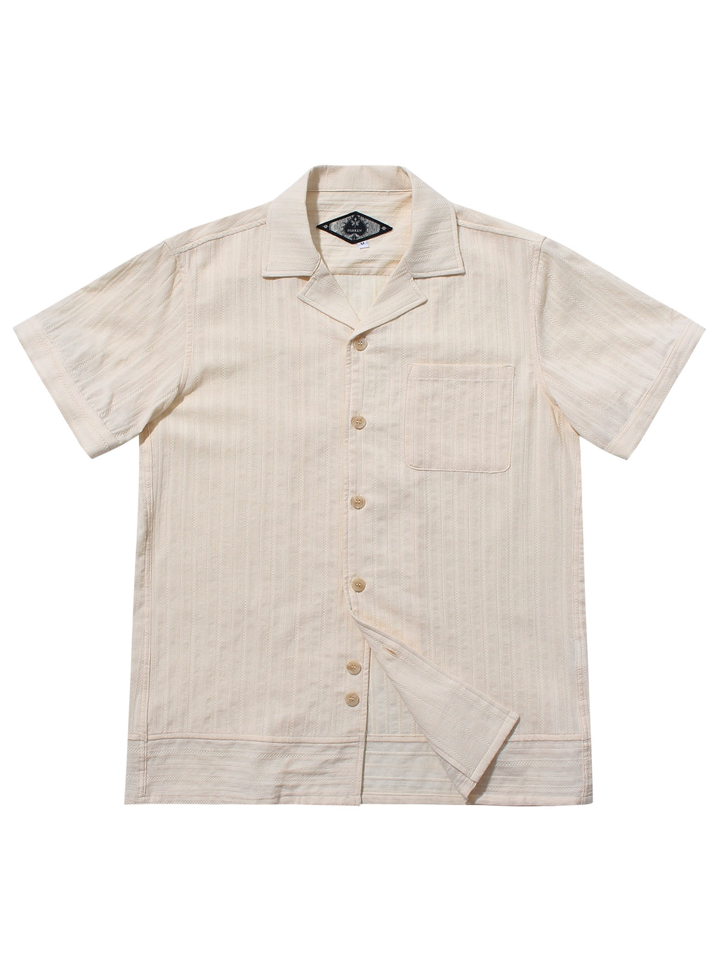 SOARIN Vintage Casual Slim-Fit Striped Five-Sleeve Shirt