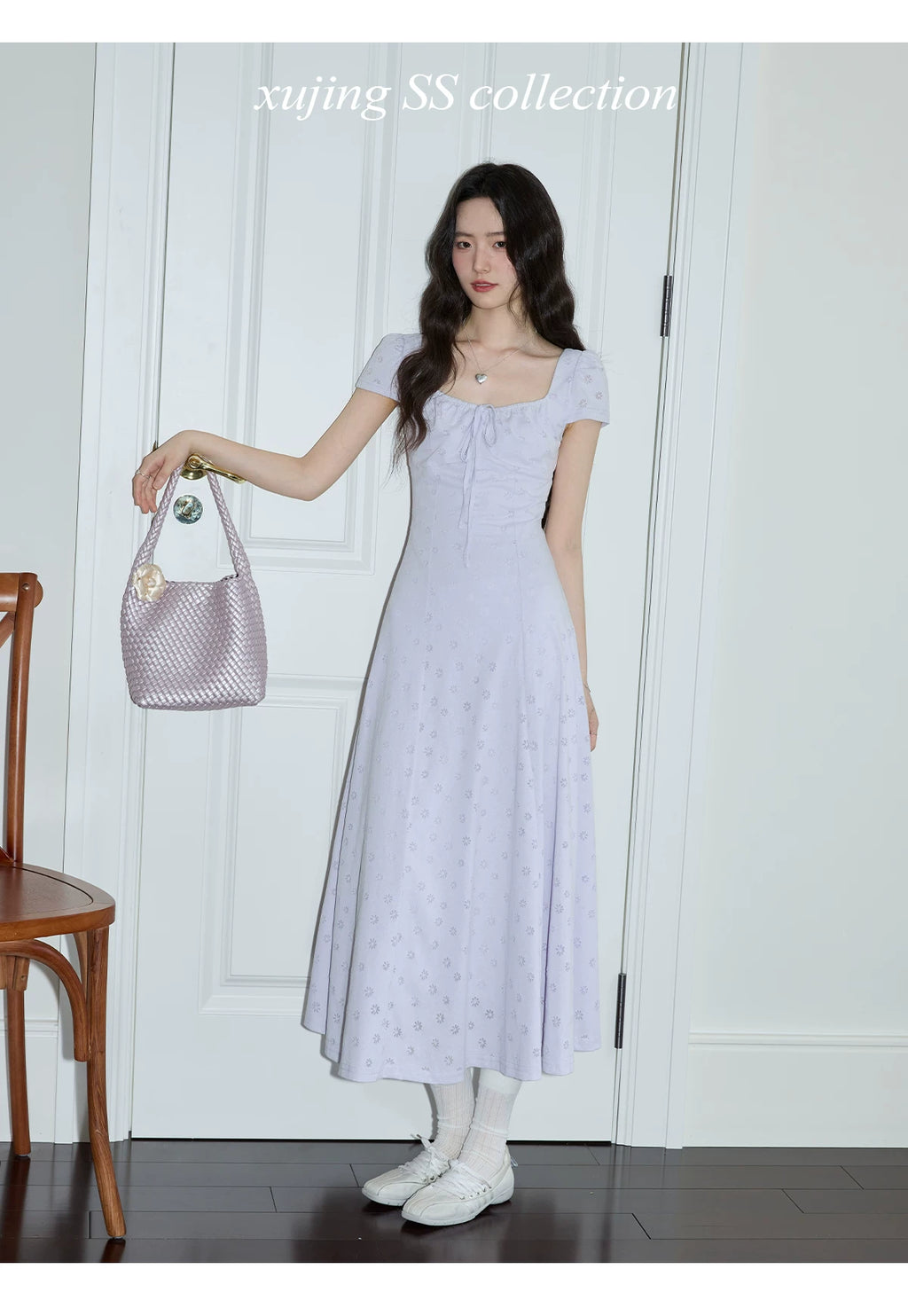 XUJING Floral Waist and Thin Dress