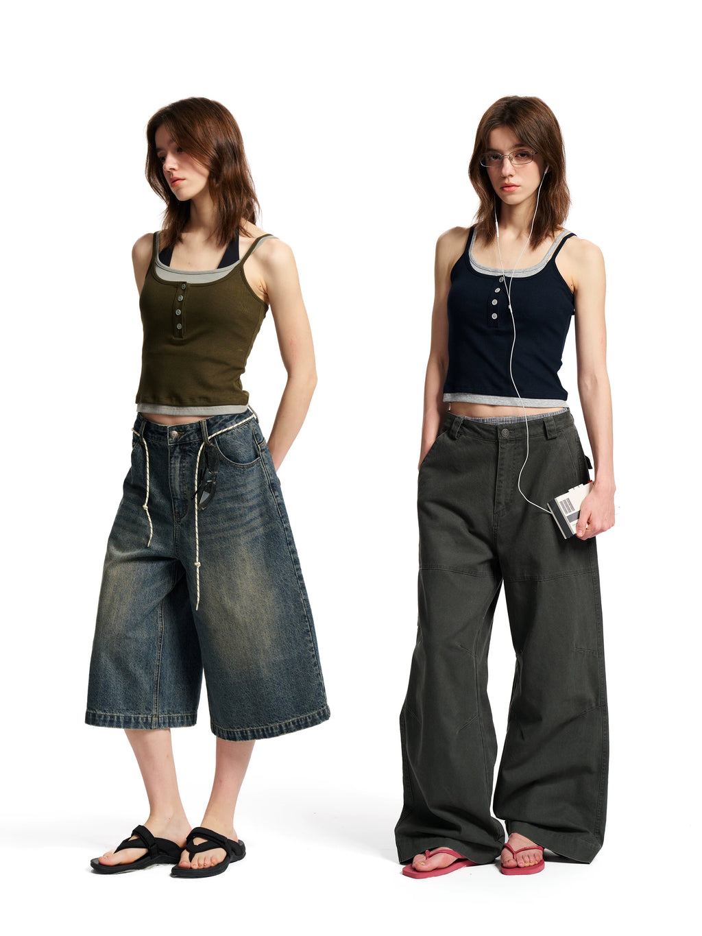 Loopsoon Fake Two-piece Versatile Contrasting Edge Suspenders