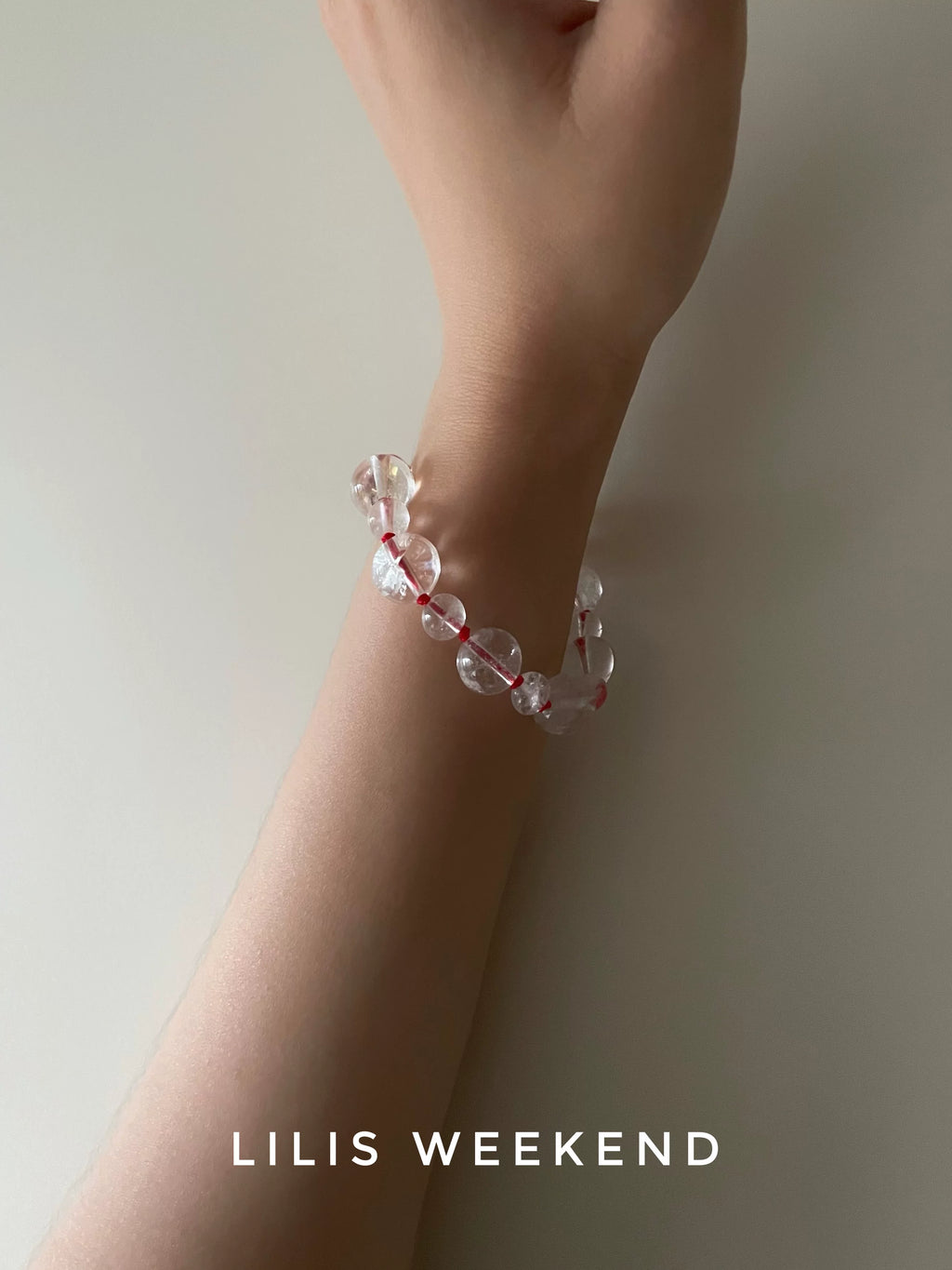 Lilis Weekend Red Rope Braided Handmade Beaded Bracelet