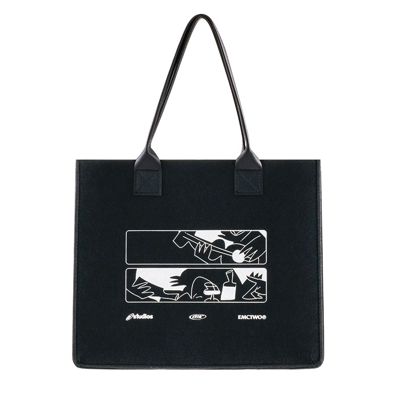 BTSG X EMCTWO original large-capacity LOGO student tote bag