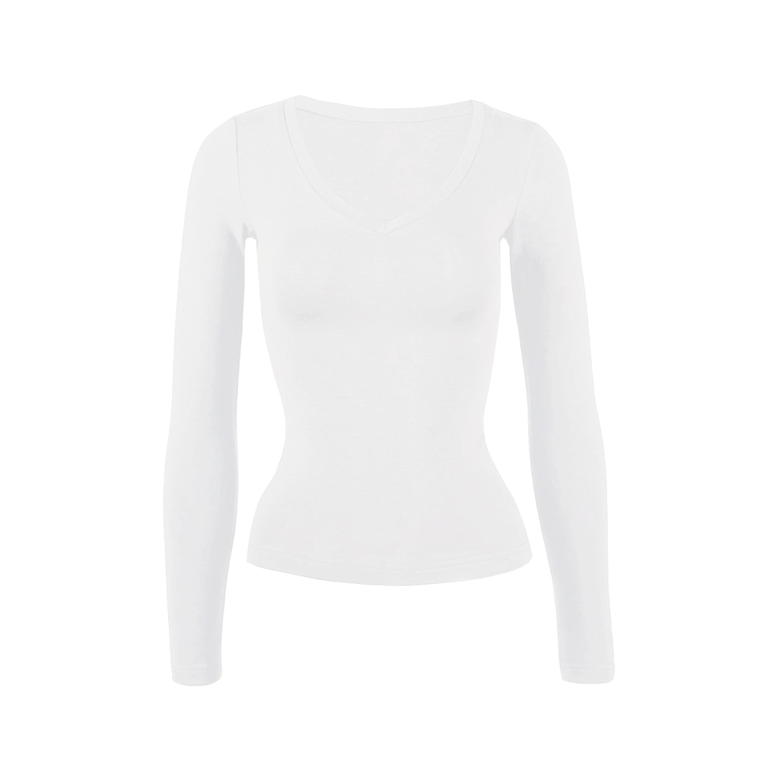 Jim KennetV Neck Stretch Bottom Long Sleeve Top