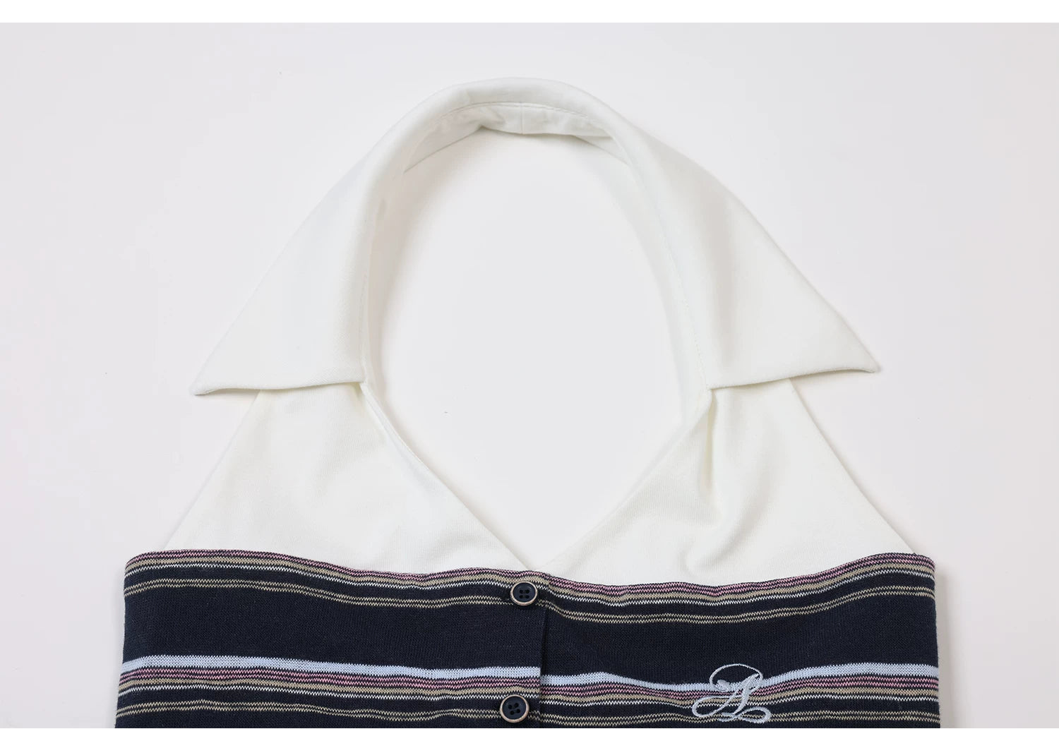 Ablueberry Striped Neck Vest