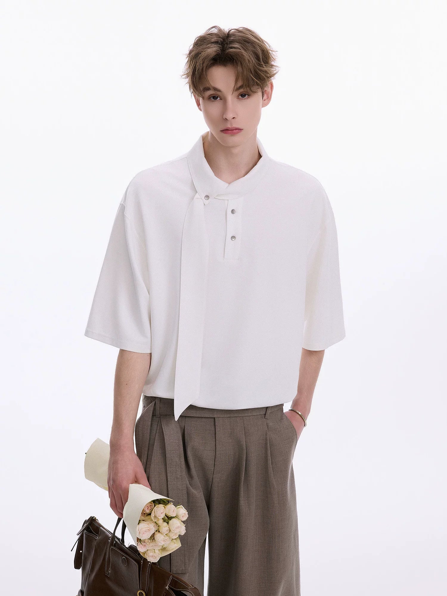 CHOR Casual Neckline Streamer Versatile Lapel Shirt