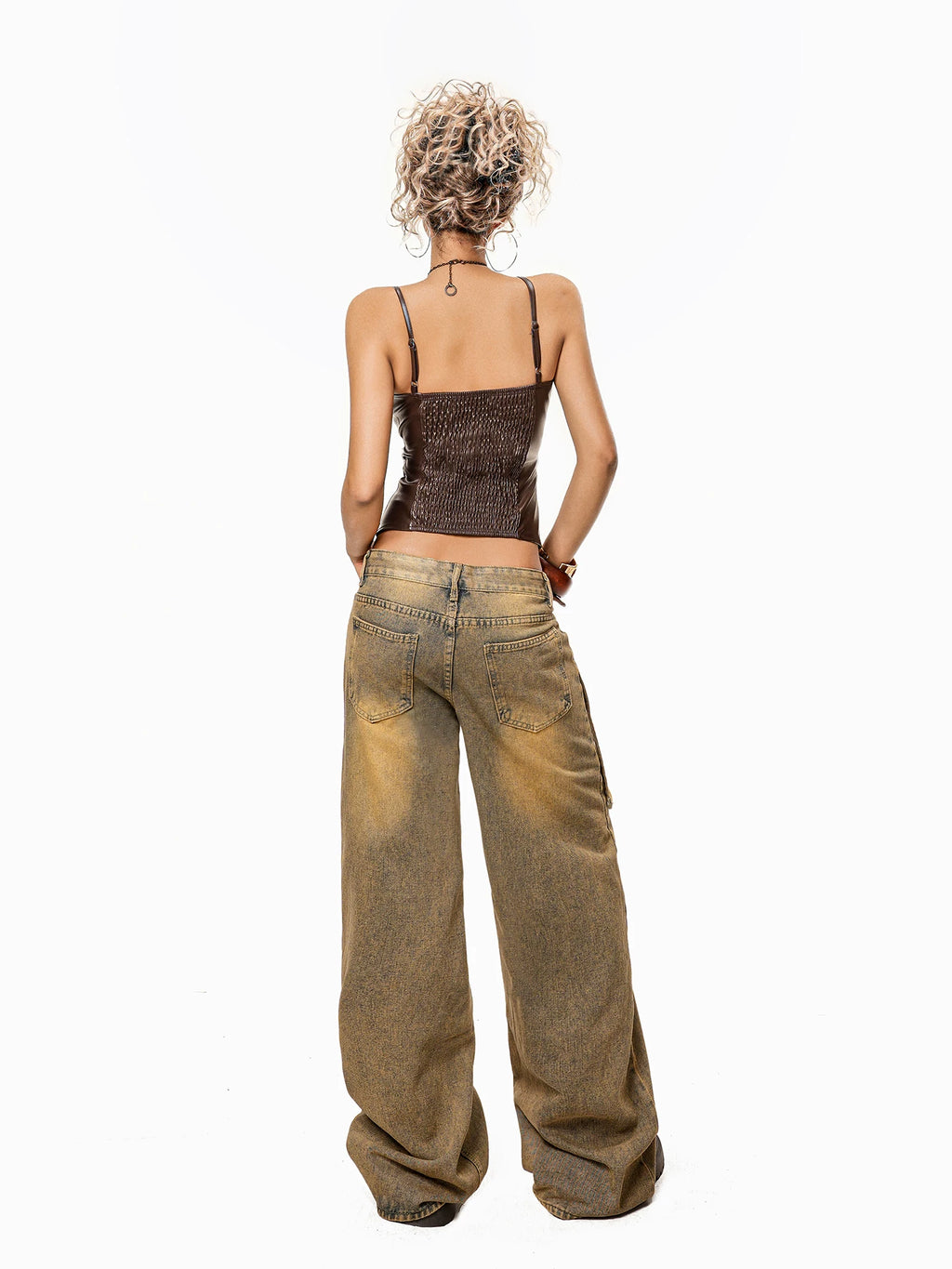Arielink Vintage Tie-Dyed Dirty Straight Jeans
