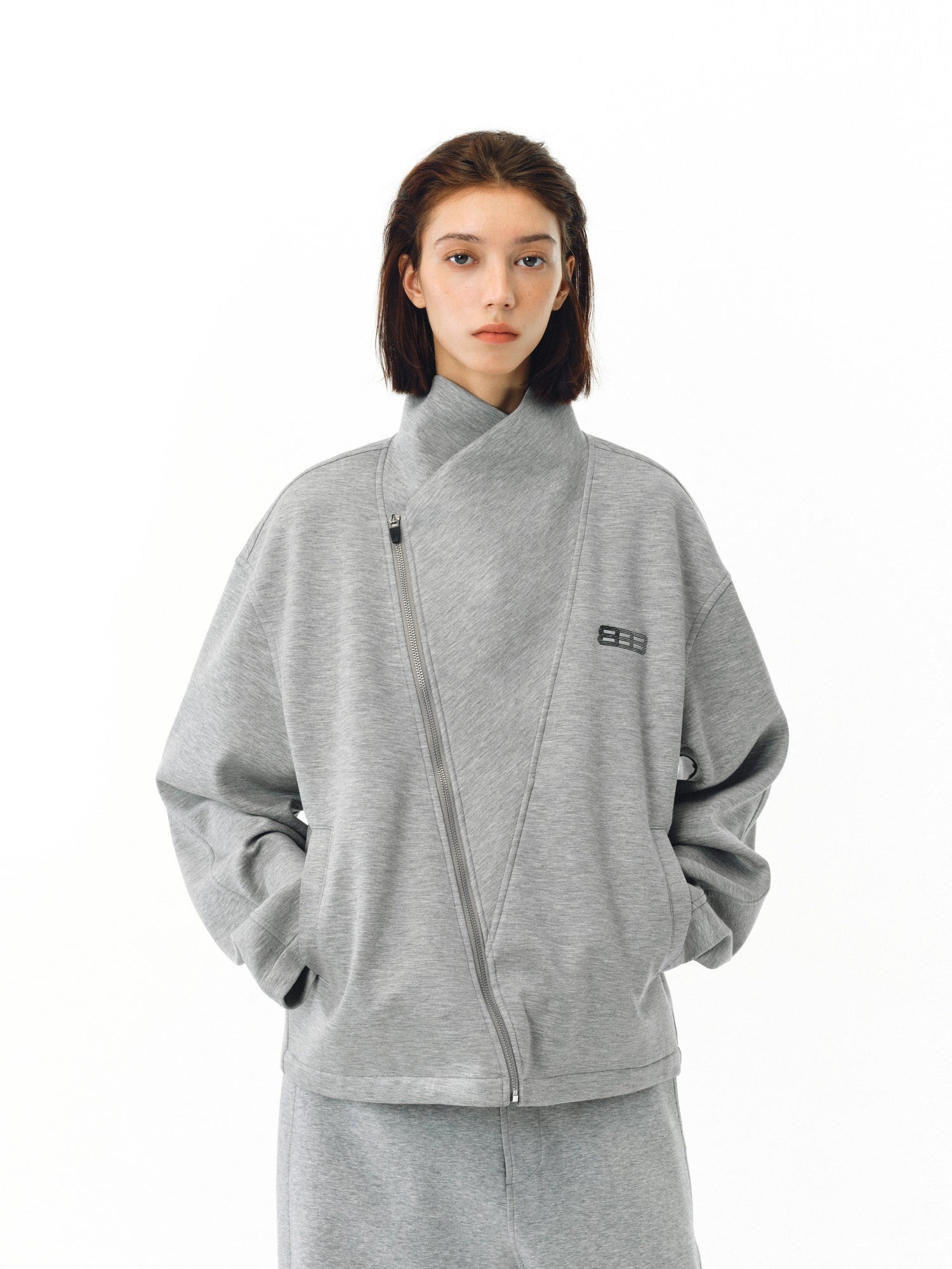 FPA Diagonal Cut Turtleneck Short Jacket