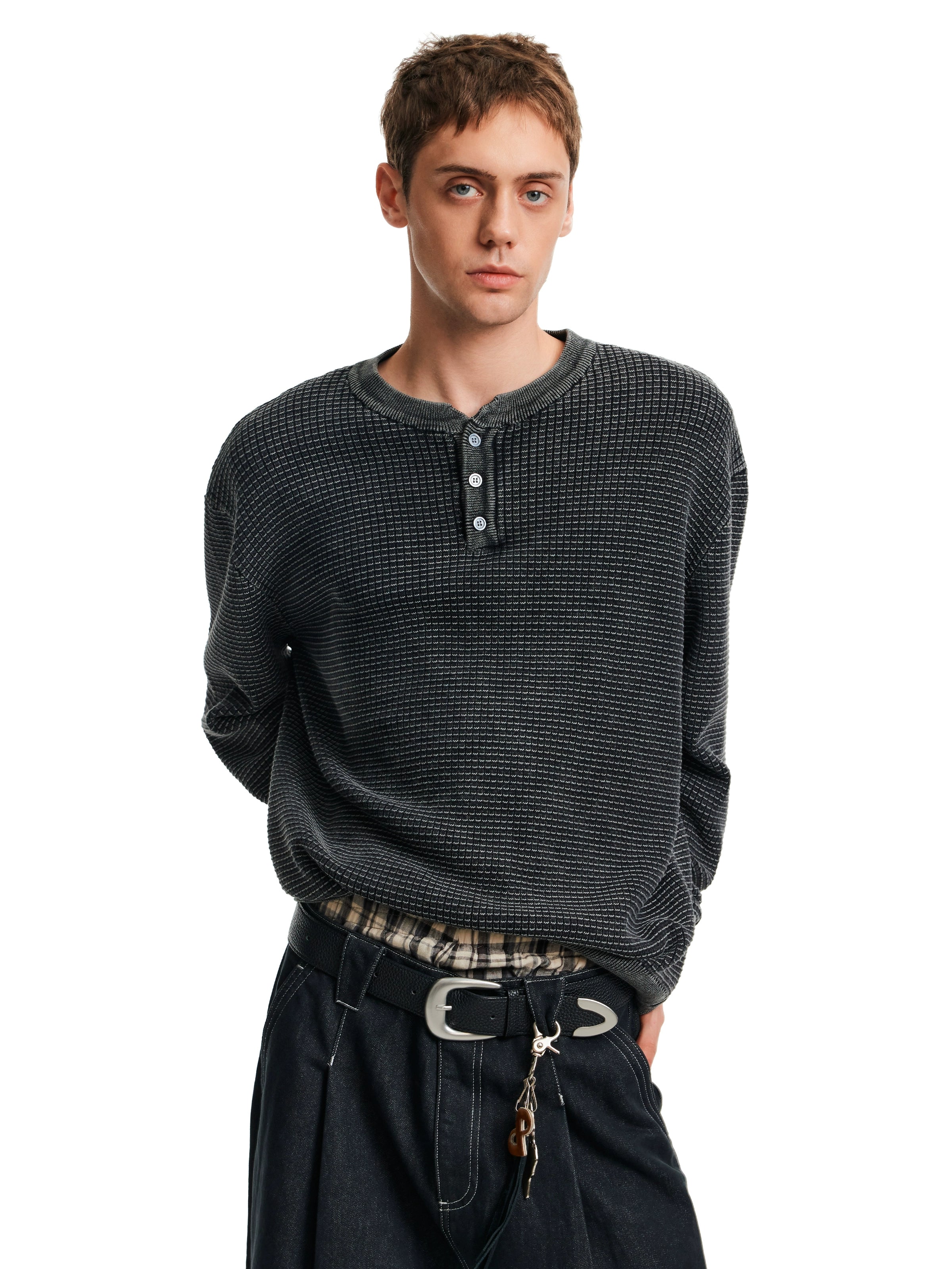 MADWITCH Vintage Waffle Knitted Sweater
