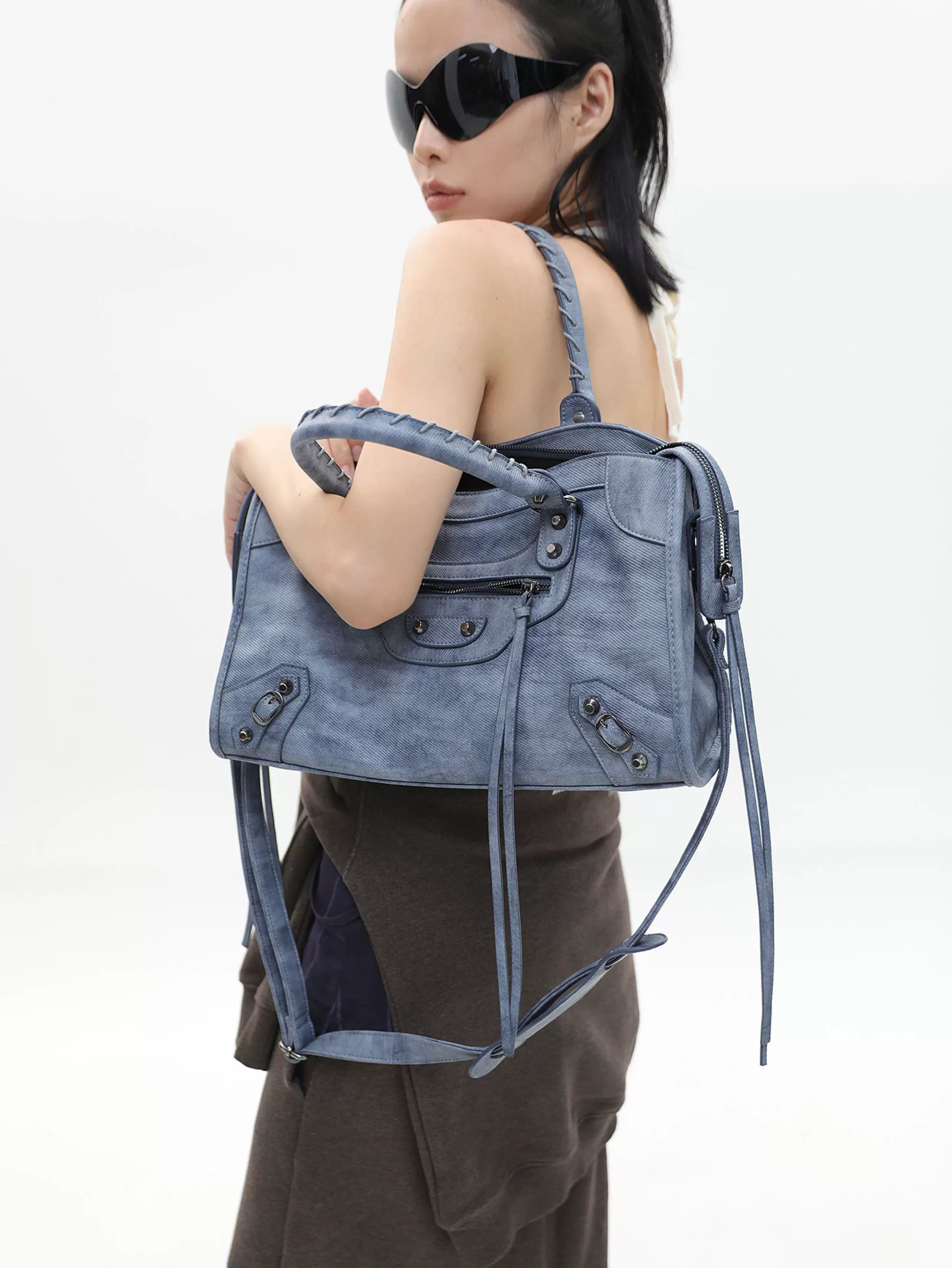 JANDRESS Stud Vintage Crossbody Bag