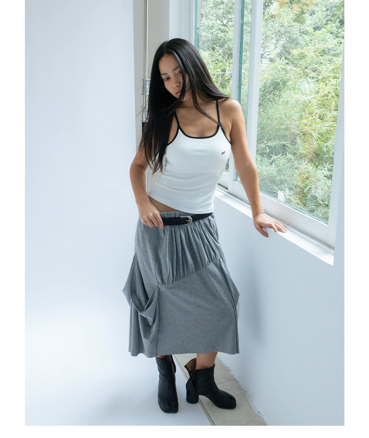 FUNKYFUN High Elastic Threaded Skinny Vest