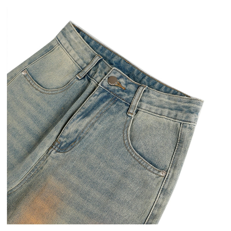 ZRSEE Vintage Drape Wide Leg Jeans