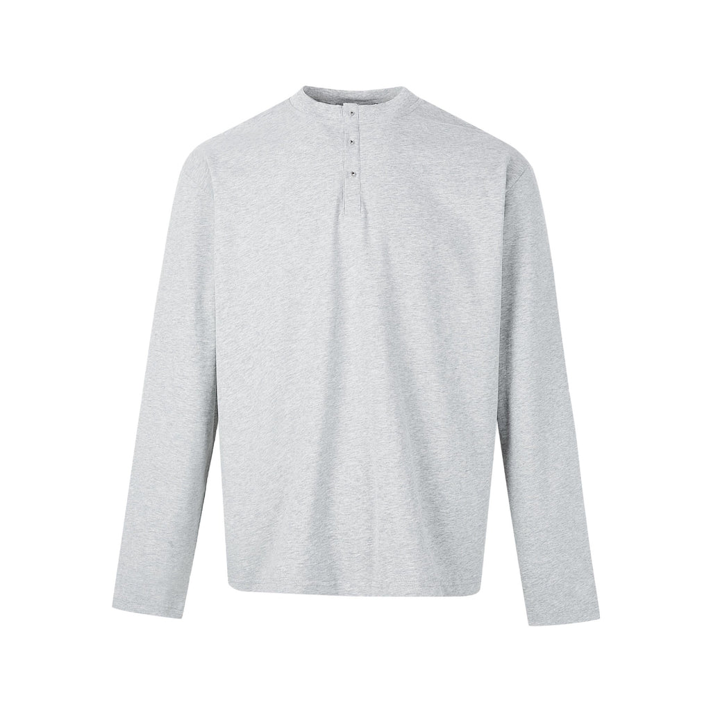 MADEEXTREME 100% Cotton Quiet Luxury Light Velvet Loose Crew Neck Long Sleeve Tee