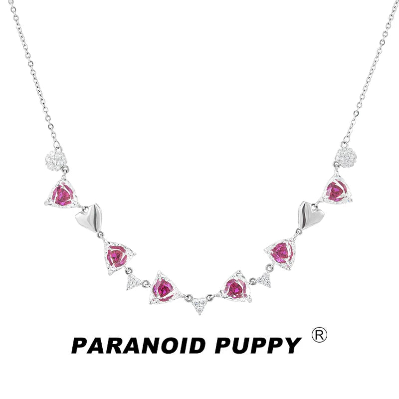 PARANOID PUPPY Floyd Heavy Industries Red Love 925 Sterling Silver Necklace