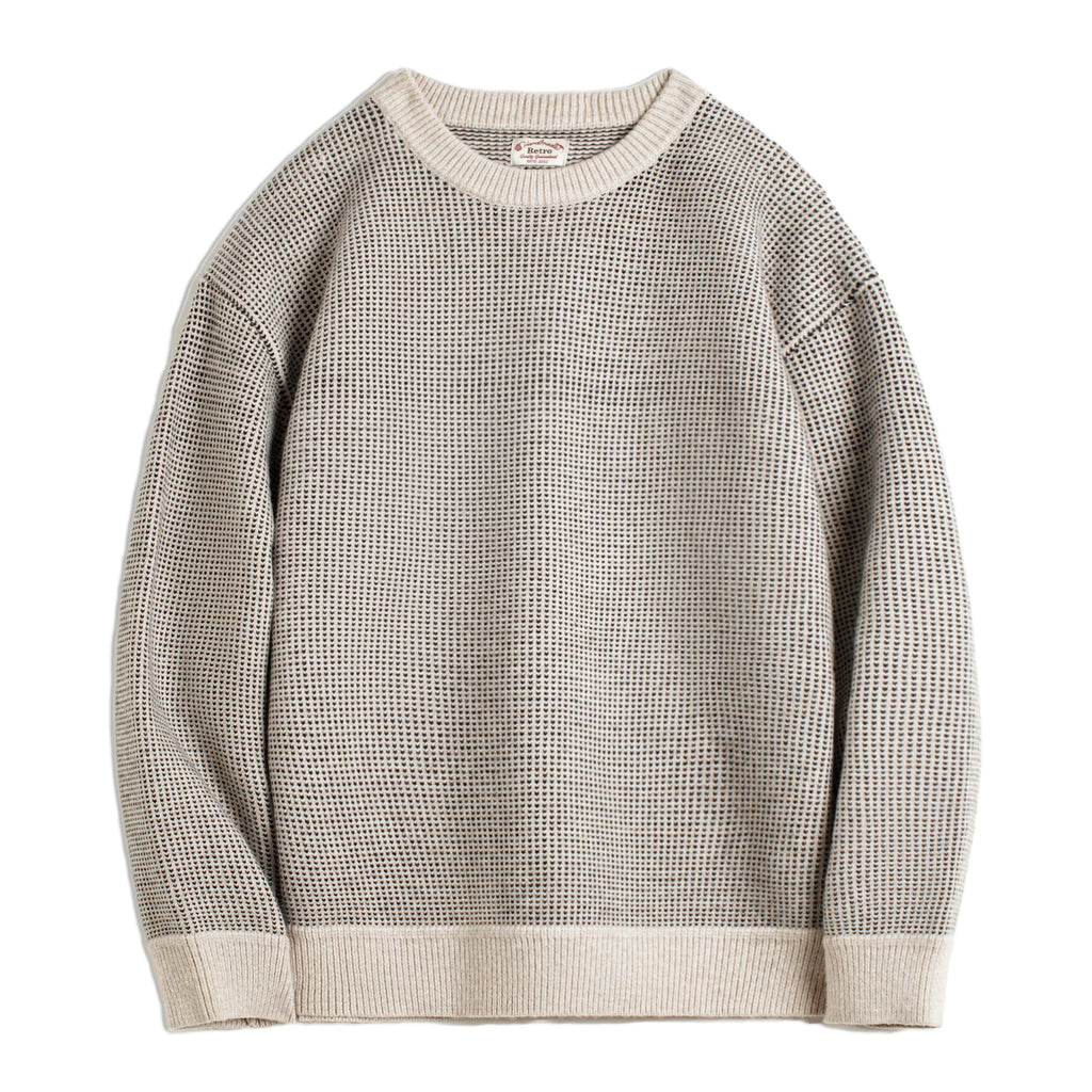 Madden Old Money Style Crew Neck Drape Knitted Sweater