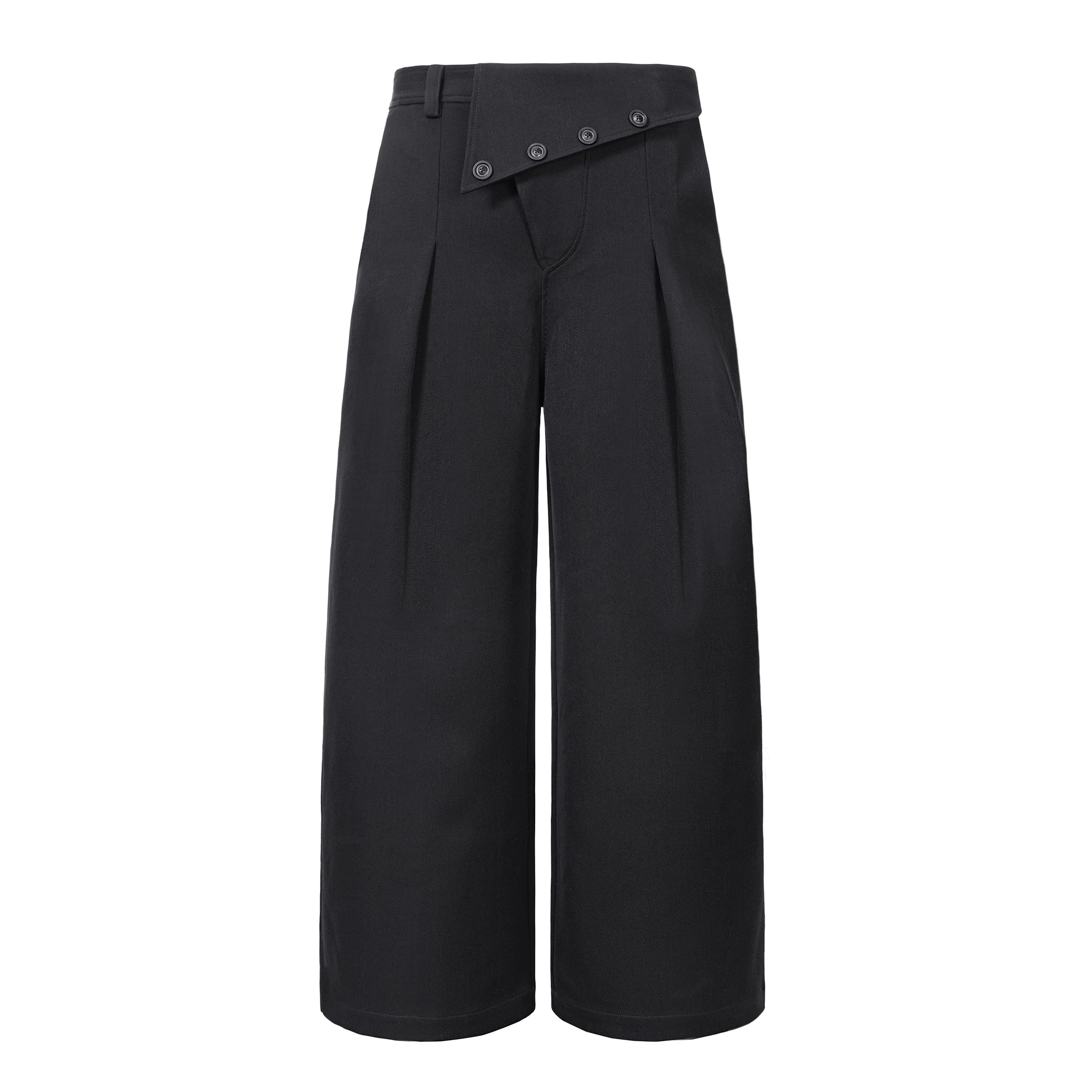 Esaias Button-pleated Wide Leg Casual Trousers