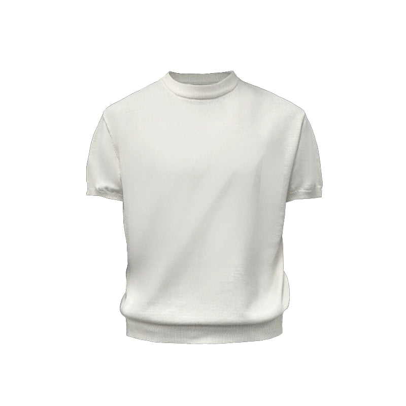 WANNA LAB Stretch-knit Sweater Front-shoulder Tee
