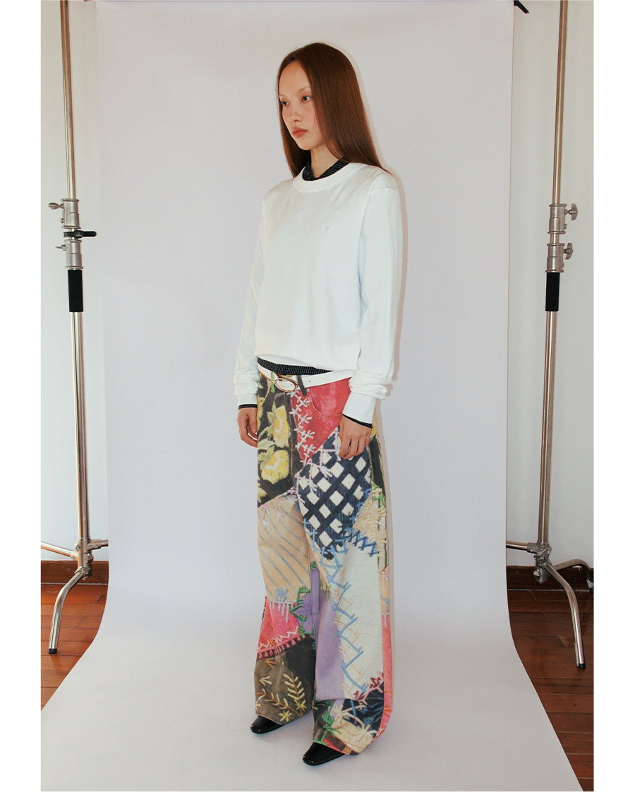 FUNKYFUN Old Collage Baijiapu Twill Casual Pants