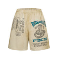 F2CE old loose silhouette mud-dyed printed shorts