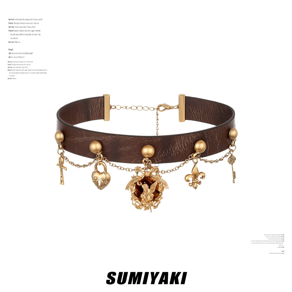 SUMIYAKI Leather Sweet Cool Necklace