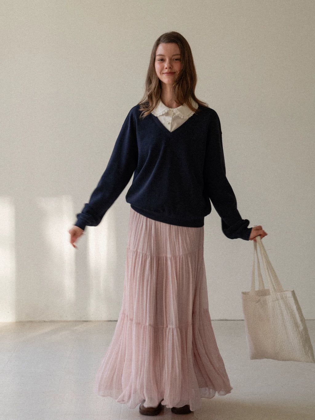 EGGKA Slim Pleated High Waist Skirt