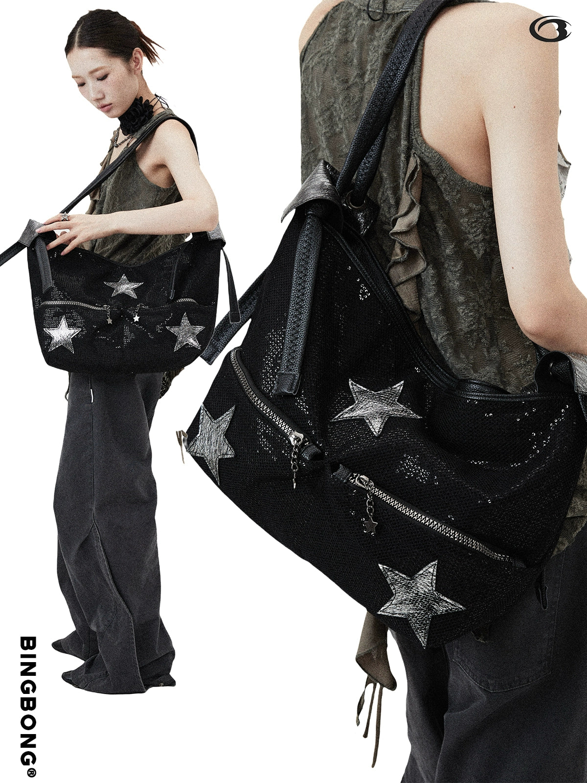 BINGBONG Tote Bag Large Capacity Female Messenger Bag