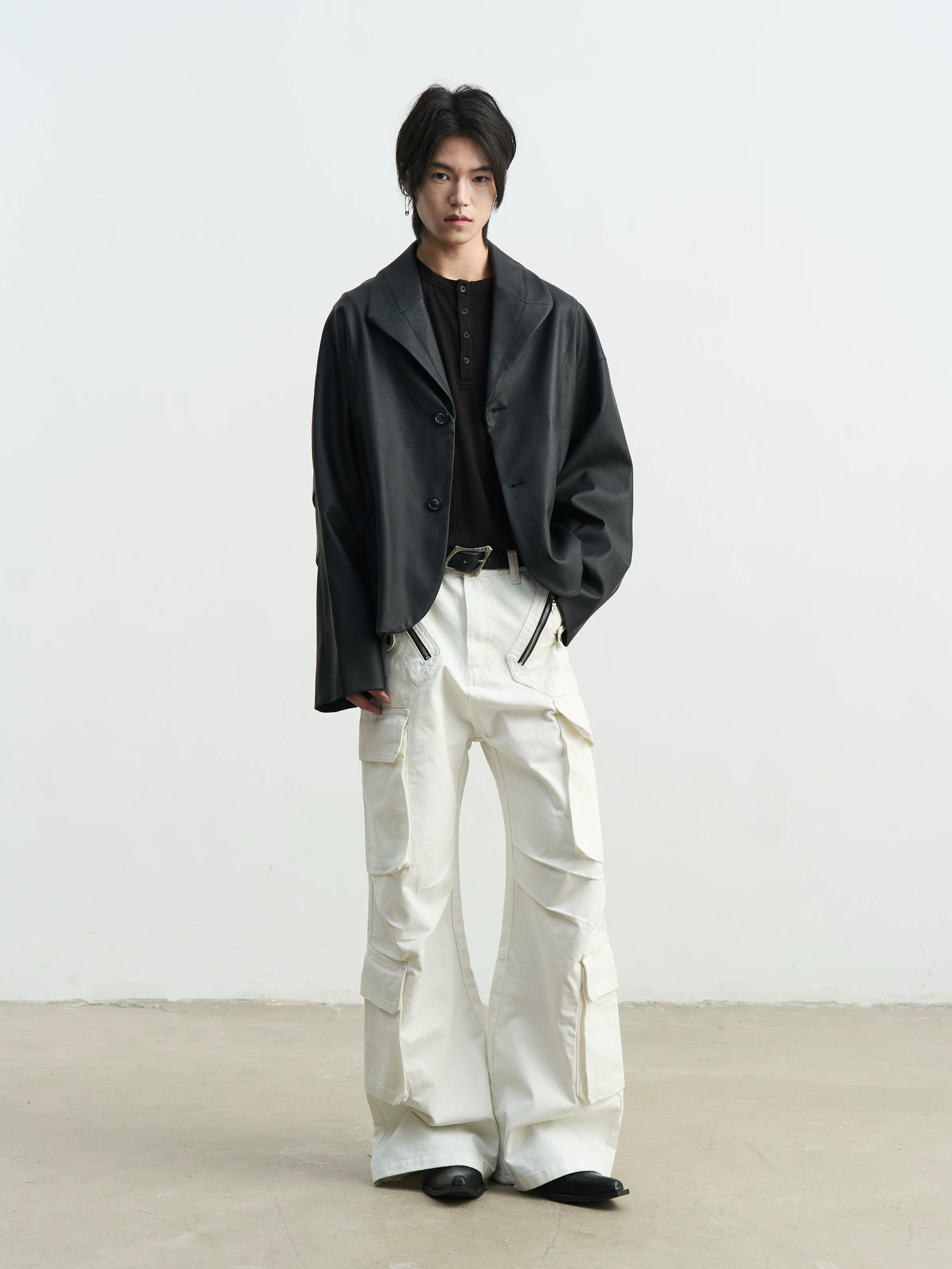 SOUTHFISH Loose Straight and High Casual Trousers