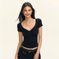 Ariseism Retro V-neck Slim and Thin Tee
